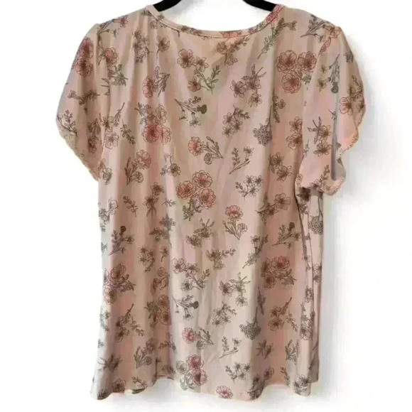 Marilyn Monroe Women's Floral V-Neck Blouse Pink Size M Casual Spring - Picture 3 of 4